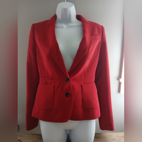 Banana Republic Classic Two Button Blazer Red, Size 2 - Picture 1 of 10